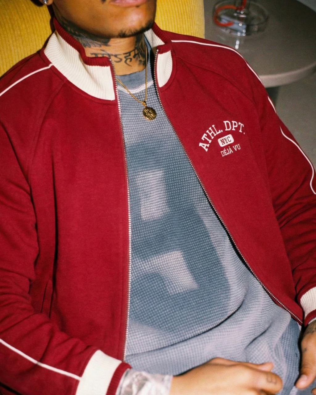 "ATHLETICS" Zip Track Jacket